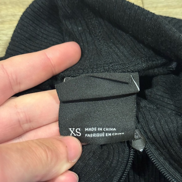 Prana Foundations Ribbed Long Sleeve Zip Front Black Dress Size XS - Picture 4 of 9